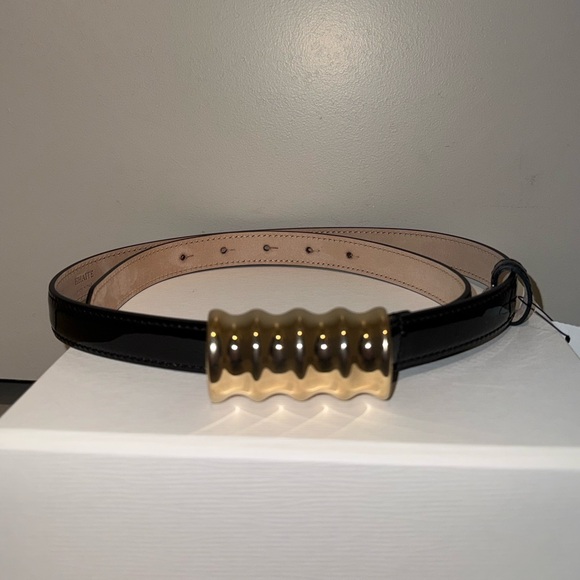 Khaite Small Julius Belt, Gold Black Patent Leather, 80 - Picture 1 of 7
